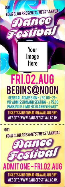 Disco Dance Festival Event Ticket Product Front