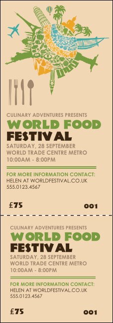 Food Festival Event Ticket Product Front