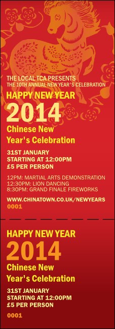 Chinese New Year 2014 Event Ticket Product Front