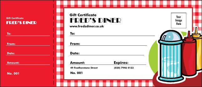 American Diner Gift Certificate Product Front