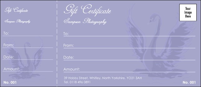 Swan Gift Certificate 002 Product Front