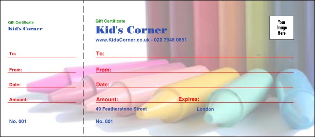 Crayons Logo Gift Certificate Product Front