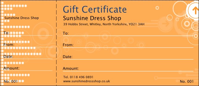 Orange Sound Gift Certificate Product Front
