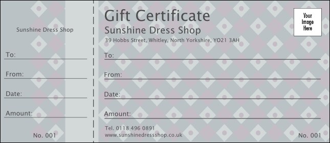 Dark Silver Diamonds Logo Gift Certificate Product Front