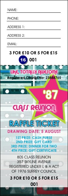 Totally 80s Raffle Ticket