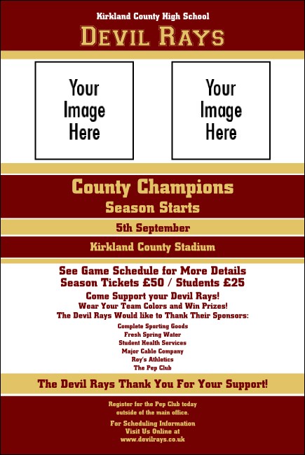 Sports Poster 002 in Maroon and Gold Product Front