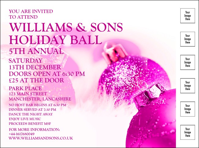 Christmas Ball Pink Flyer Product Front