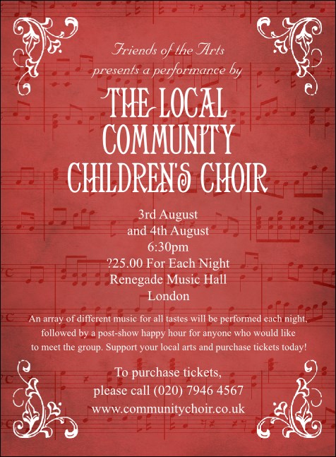 Choir Invitation Product Front