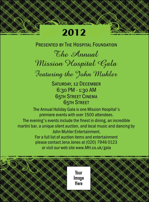 2011 Gala Plaid Green Invitation