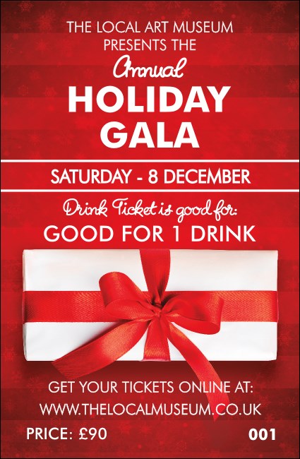 Holiday Gift Drink Ticket Product Front