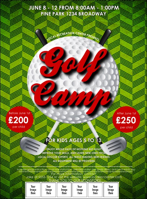 Golf Camp Logo Flyer Product Front