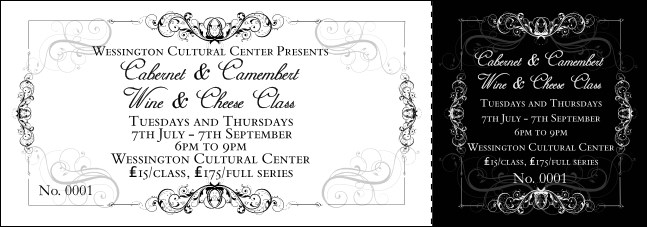 Black Tie Gala Event Ticket Product Front