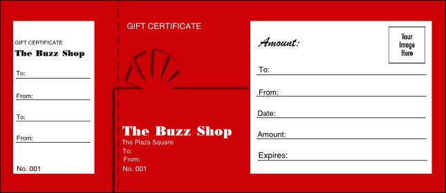 Present Gift Certificate (red) Product Front