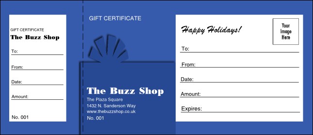 Present Gift Certificate (blue) Product Front
