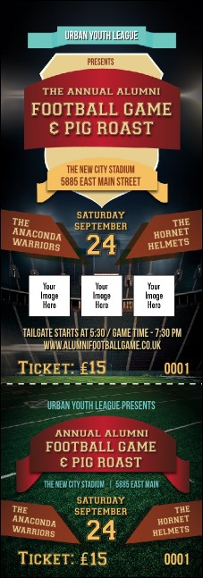 Football Lights Event Ticket Product Front