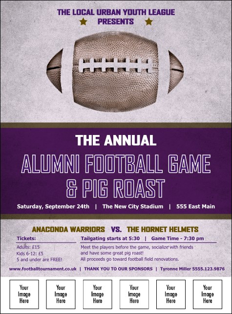 Football Purple Image Flyer Product Front