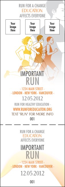 Run for a Cause Orange Event Ticket Product Front