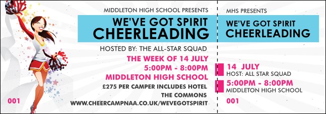 Cheerleading Spirit Event Ticket