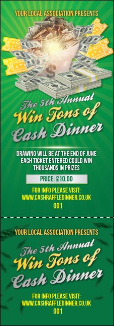 Cash Raffle Green Event Ticket