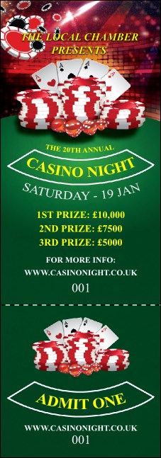 Casino Chips Event Ticket Product Front