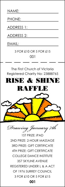 Sunrise Retro Raffle Ticket