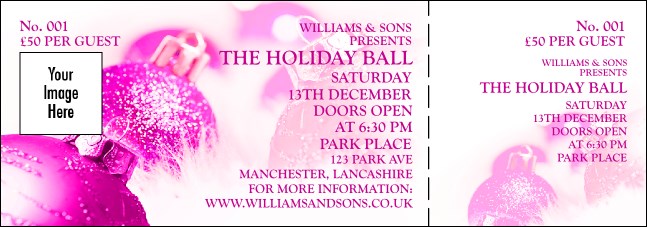 Christmas Ball Pink Event Ticket