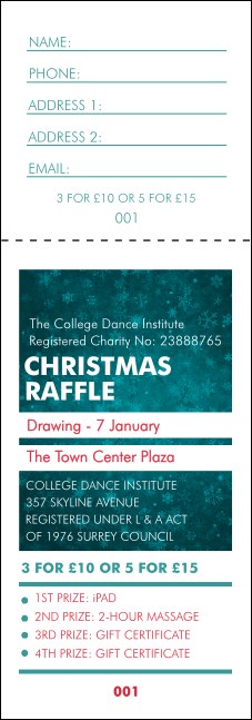 Holiday Snowflake Raffle Ticket