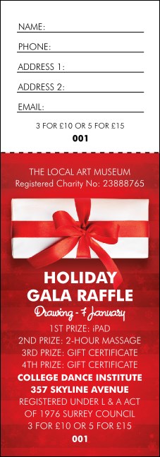 Holiday Gift Raffle Ticket