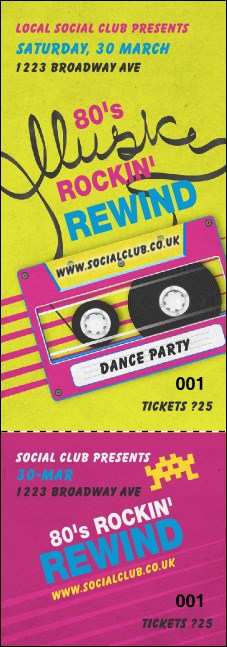 80s Music Event Ticket