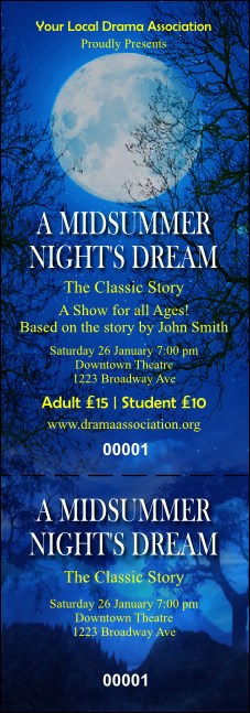 Midsummer Night's Dream Event Ticket Product Front