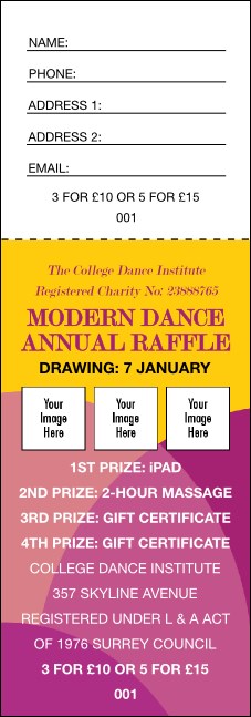 Dance Circles Raffle Ticket Product Front