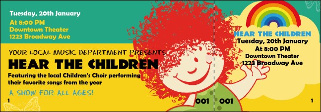 Children's Music Event Ticket Product Front
