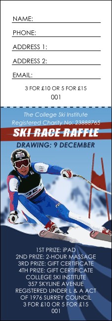 Ski Race Raffle Ticket