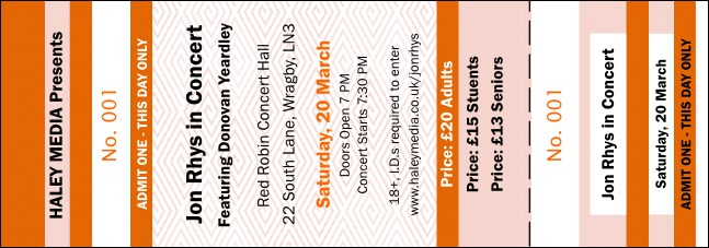 Orange Stripe General Admission Ticket