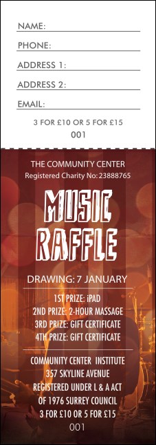 Alternative Music Raffle Ticket