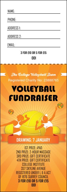 Volleyball Sun Rays Raffle Ticket