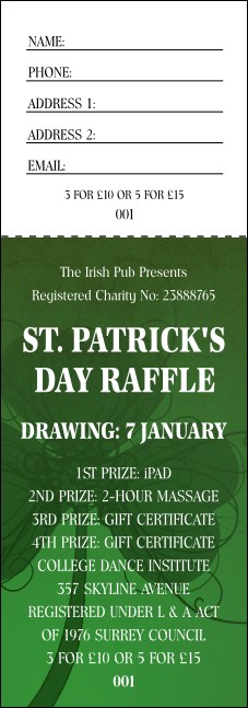 st patrick day raffle tickets