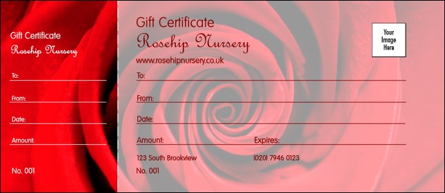Red Rose Gift Certificate