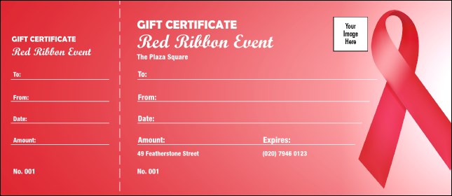 Red Ribbon Gift Certificate Product Front