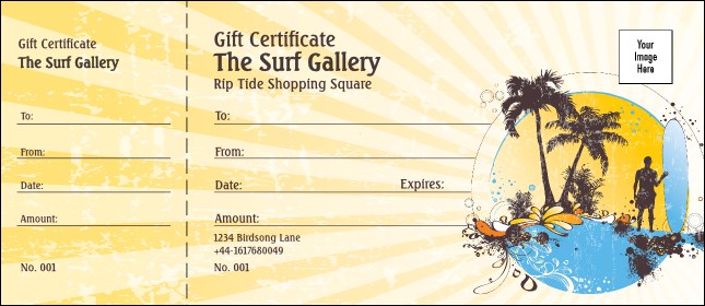 Surf Gift Certificate Product Front