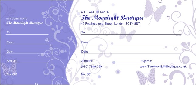 Dragonfly Gift Certificate Product Front