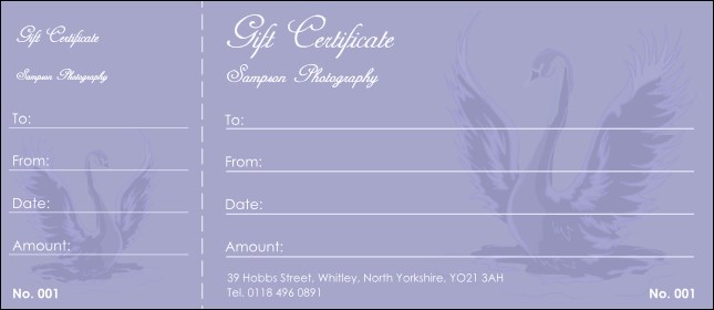 Swan Gift Certificate