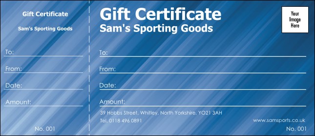 Blue Stripes Gift Certificate 002 Product Front