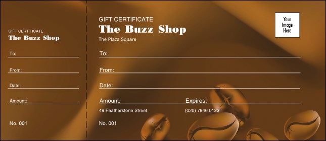 Coffee Gift Certificate 002 Product Front