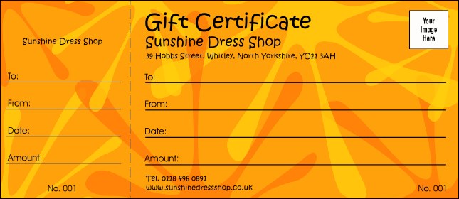 Orange Fun Gift Certificate