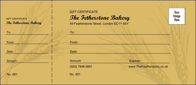 Wheat Gift Certificate 002