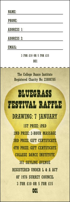 Guitar and Banjo Raffle Ticket Product Front
