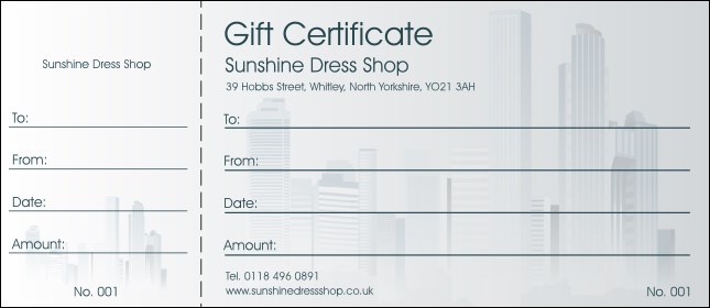 Cityscape Gift Certificate