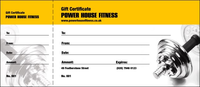 Dumbbell Gift Certificate