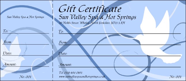 Blue Doves Gift Certificate